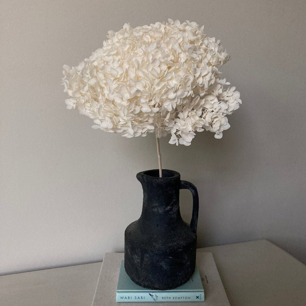 Big size Creamy White preserved hydrangea diameter 28-30cm, hydrangea on stem, 2-3branches