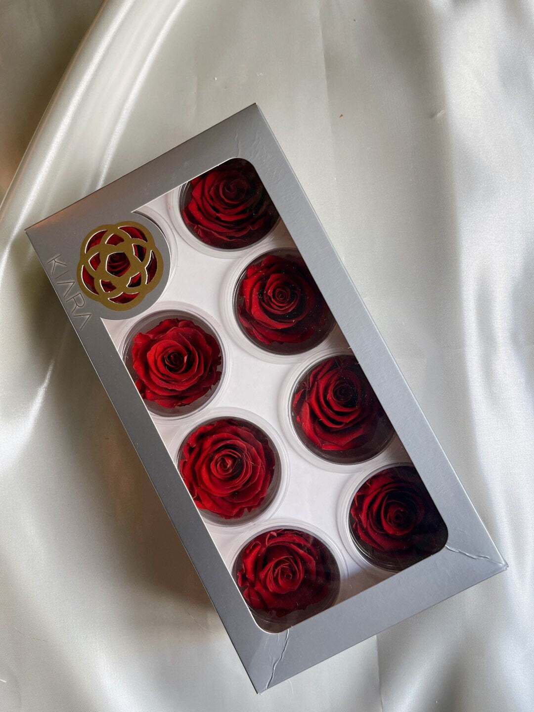 Pack of 8 Preserved Kiara rose Bordeaux red, rose stabilise, decoration de mariage