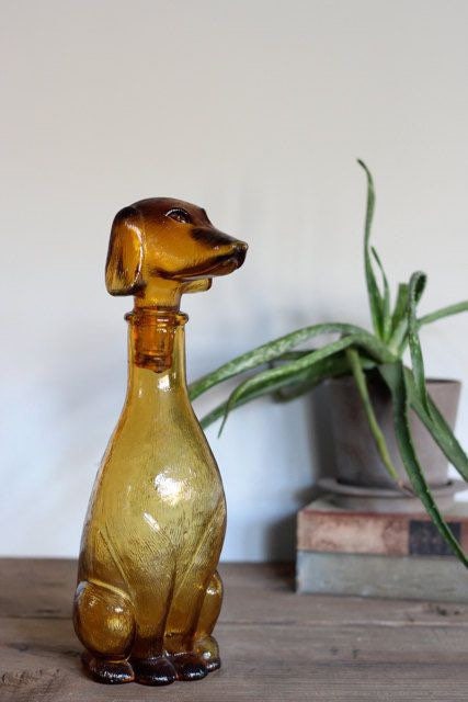 Vintage mini empoli Dog decanter, Vintage art deco,Vintage empoli Made in Italy since 1960s