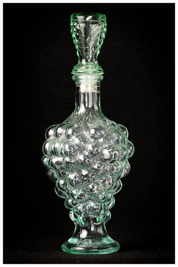 MCM vintage italien Empoli Bubble Glass Genie Bouteille Décanteur