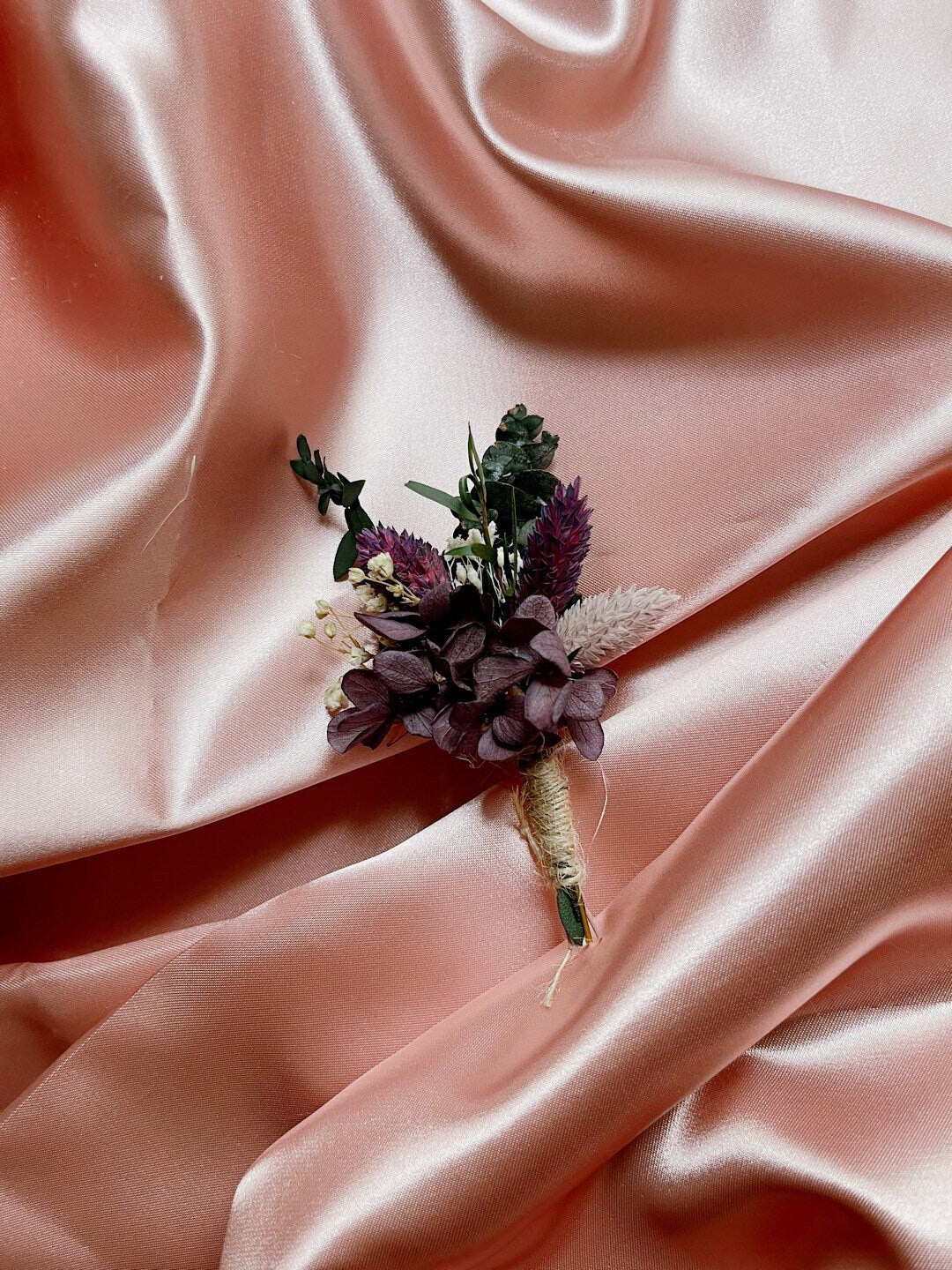 VIOLET wedding preserved and dried corsage and boutonniere