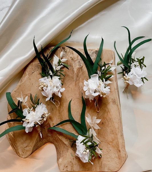 Greenery boutonniere preserved foliage mix dried flower, bridal accessories, wedding DYI