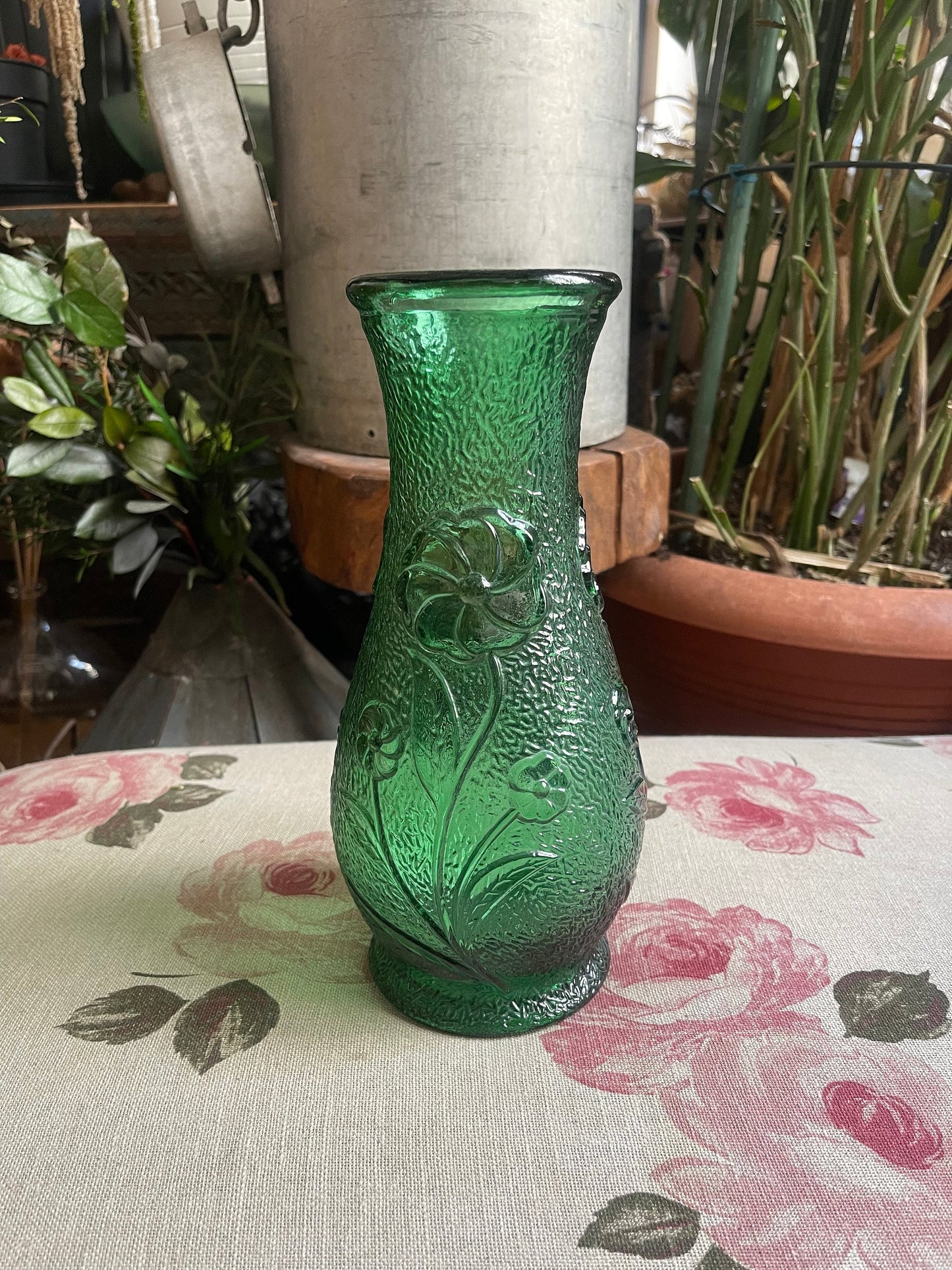 Ancien Rossini Empoli Italy Pattern Art Glass Decanter Genie Bottle 1960s