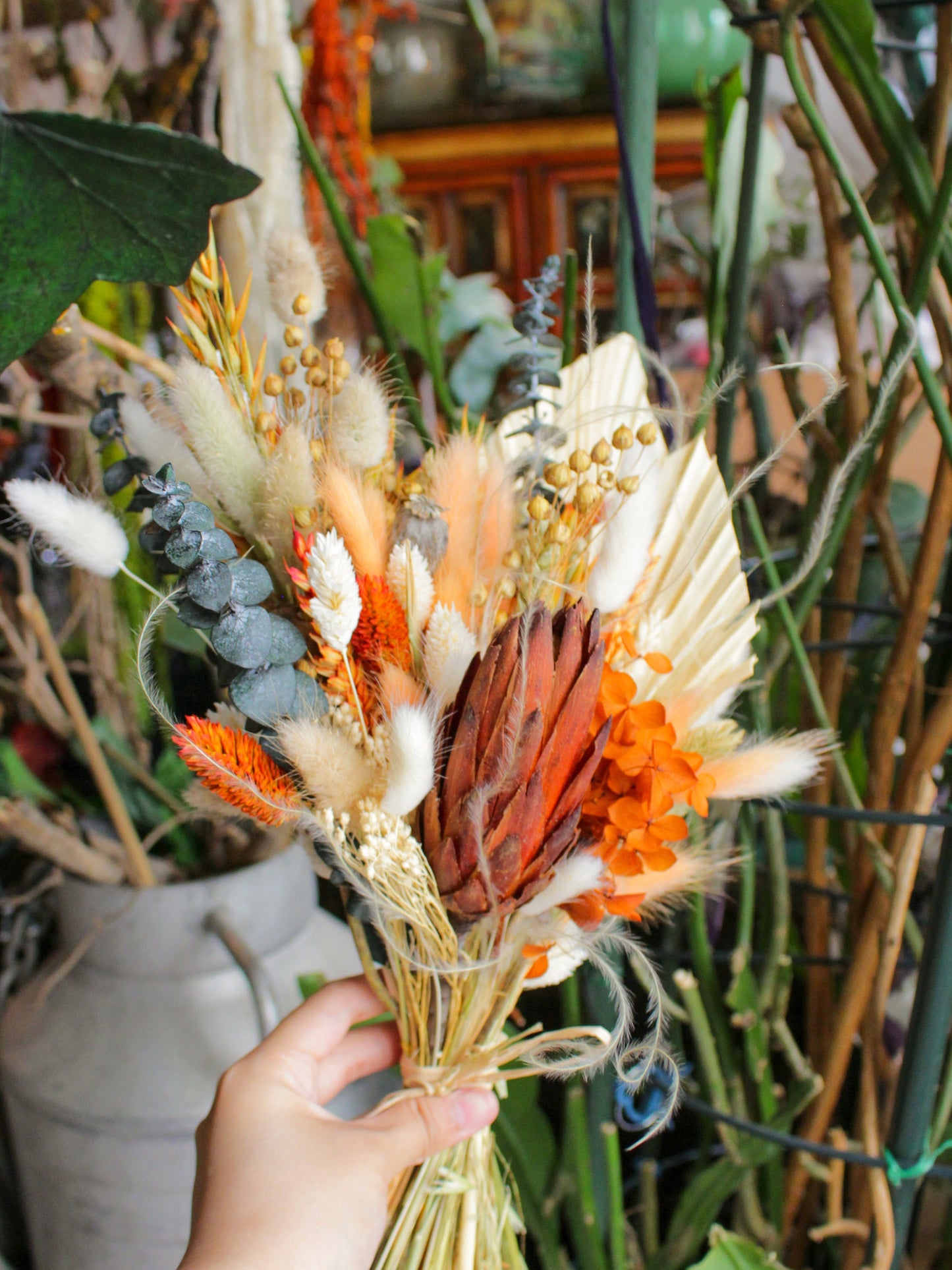 MAITAI terracotta orange wedding flower bouquet for bridal and groom, flower bunch for wedding in TERRACOTTA color