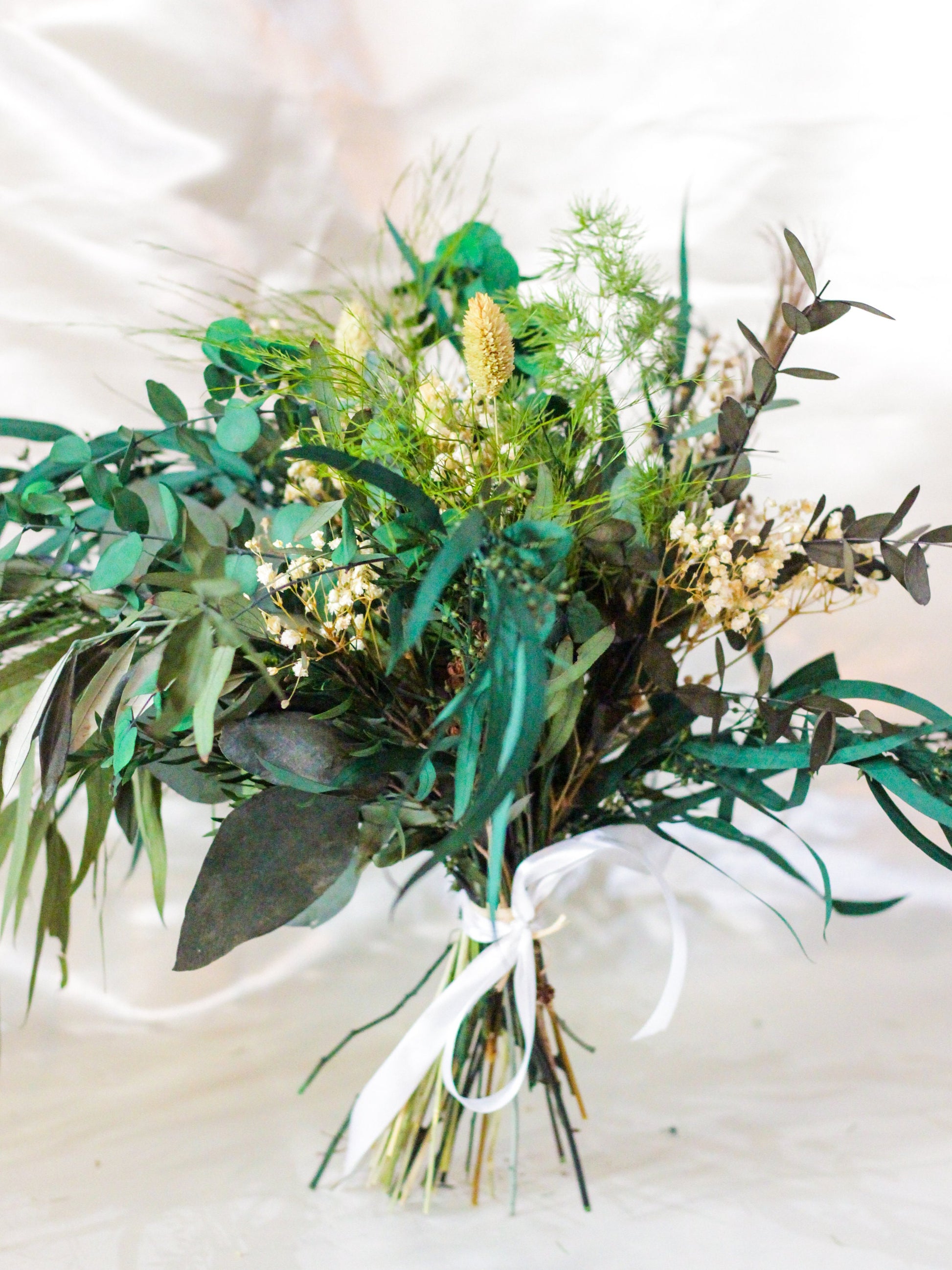 GREENERY flower bouquet for wedding, house decoration in green color