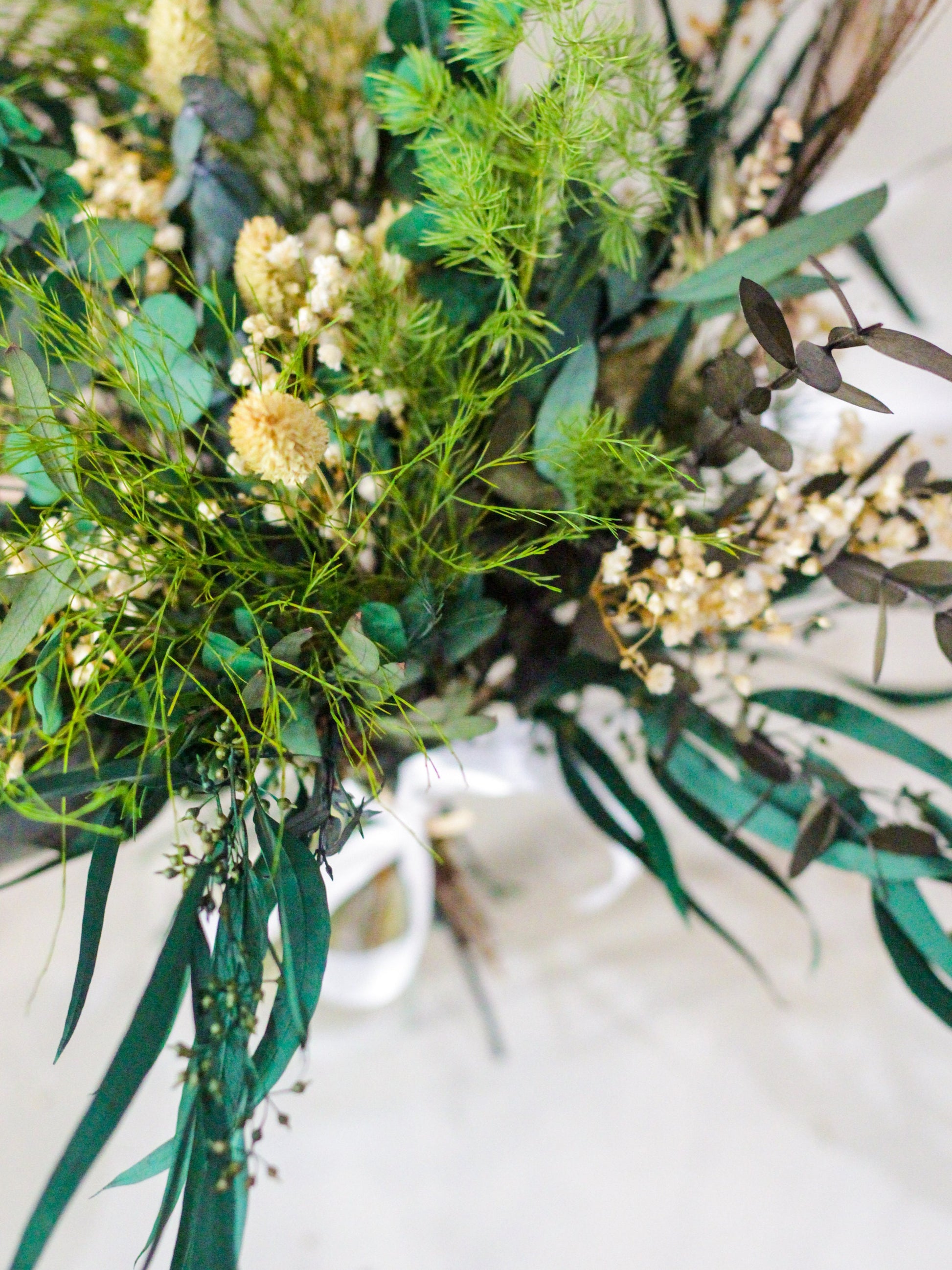 GREENERY flower bouquet for wedding, house decoration in green color