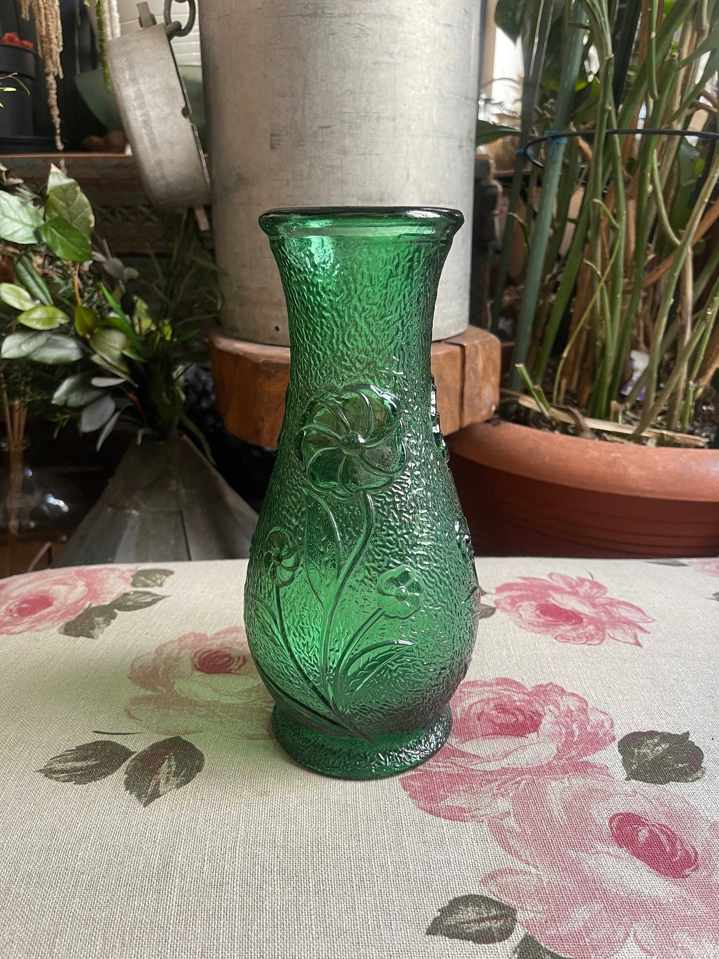 Ancien Rossini Empoli Italy Pattern Art Glass Decanter Genie Bottle 1960s