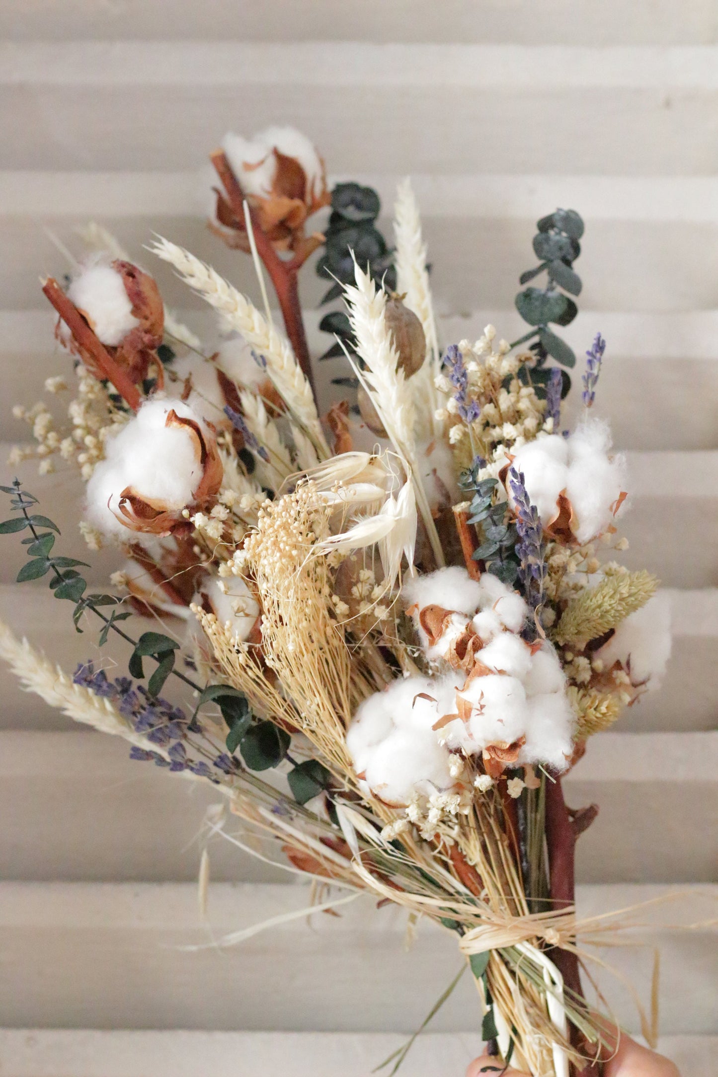 COTTON wedding flower bouquet for bridal and groom, Cotton flower bunch for wedding