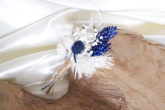EDEN wedding buttonhole for bridal and groom, Boutonnière fleurs séchées pour mariage
