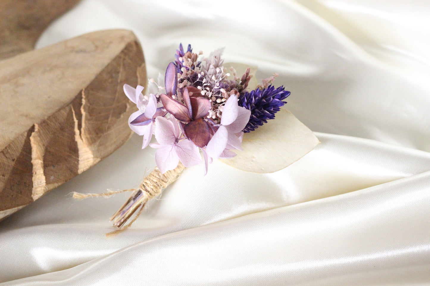 HAZEL wedding buttonhole for bridal and groom, Boutonnière fleurs séchées pour mariage