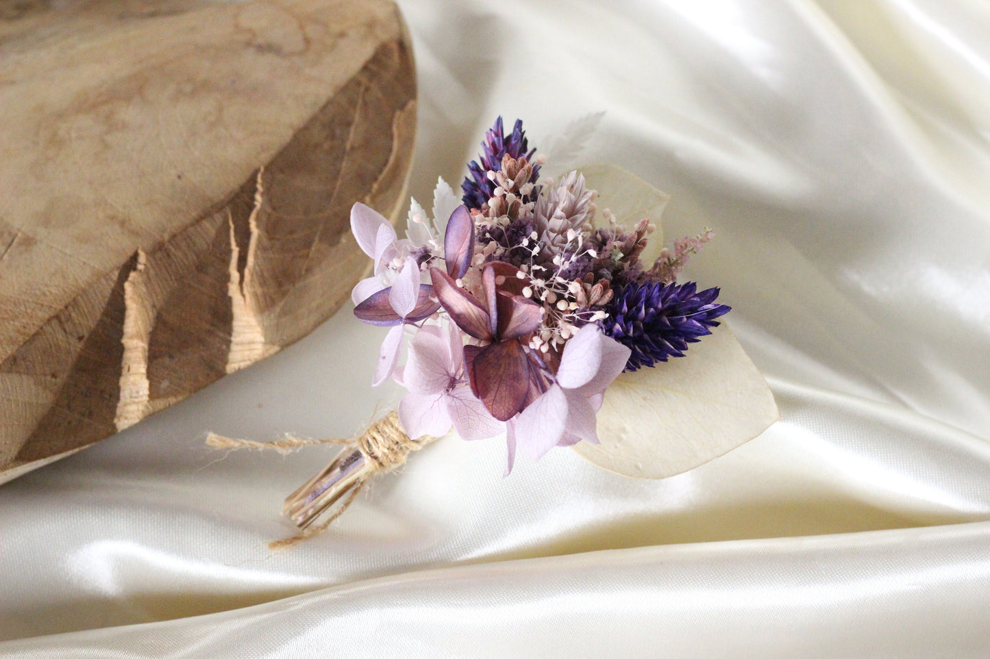 HAZEL wedding buttonhole for bridal and groom, Boutonnière fleurs séchées pour mariage